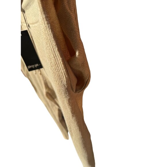 NWT Nasty Gal Womens Ribbed Knit Joggers With Drawstring Waist Beige Size L - Picture 8 of 11